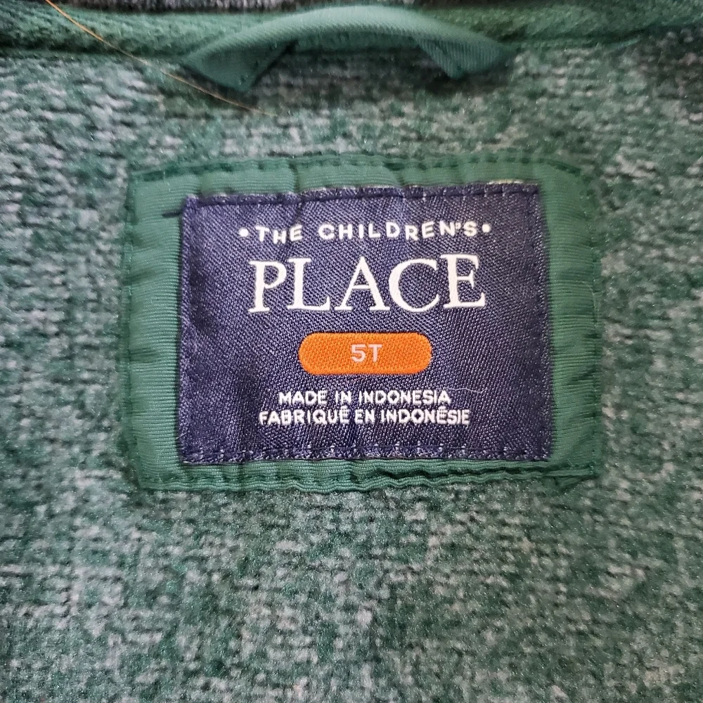K1405 * The Children's Place Trail Fleece Full Zip Jacket Gray Green Size 5T